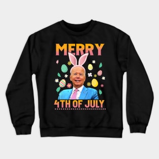 Funny Bunny Joe Biden 4th Of July Happy Easter Day Crewneck Sweatshirt